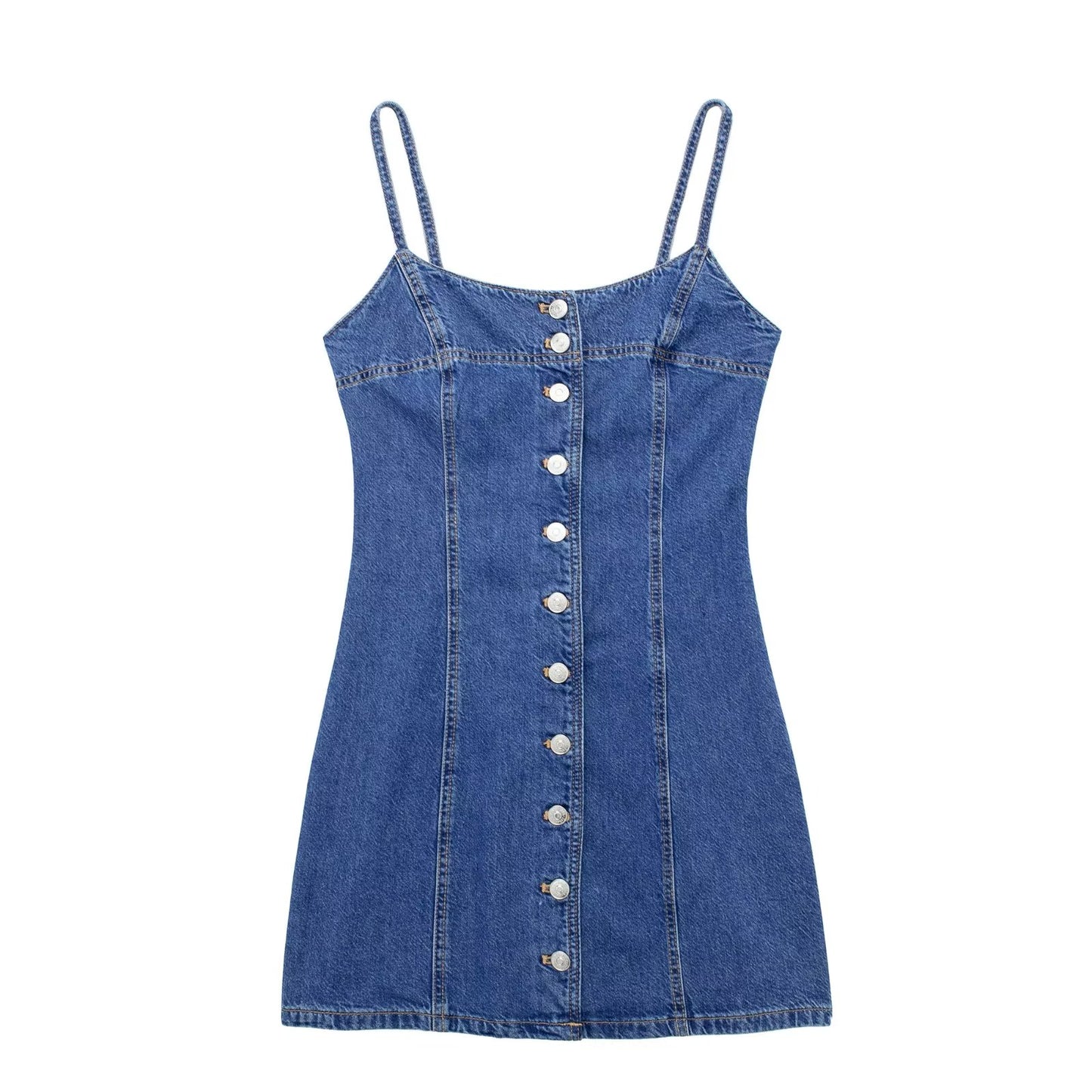 Mira Slim Sexy Stretch Denim Cami Dress