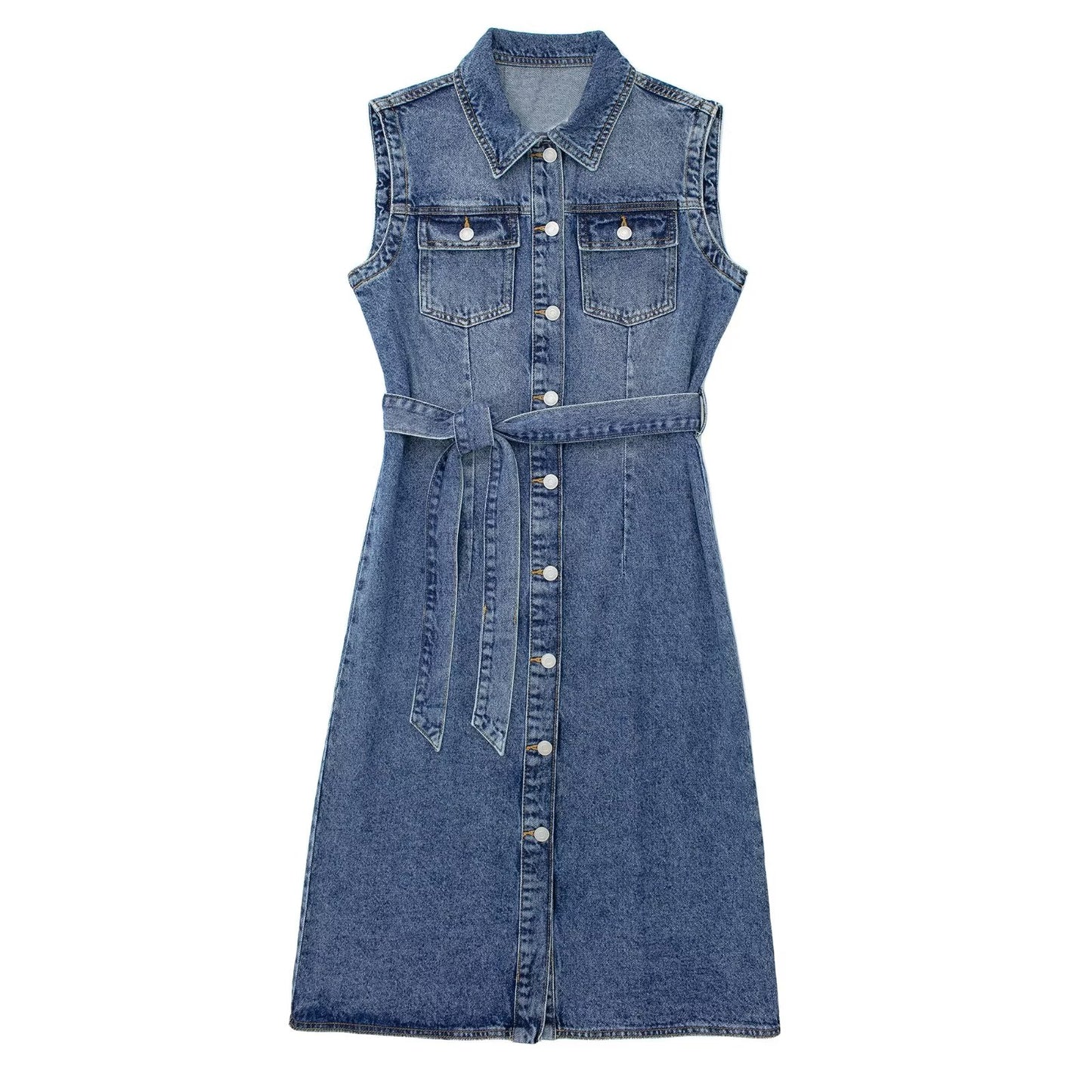 Rita Sleeveless Denim Dress for Women