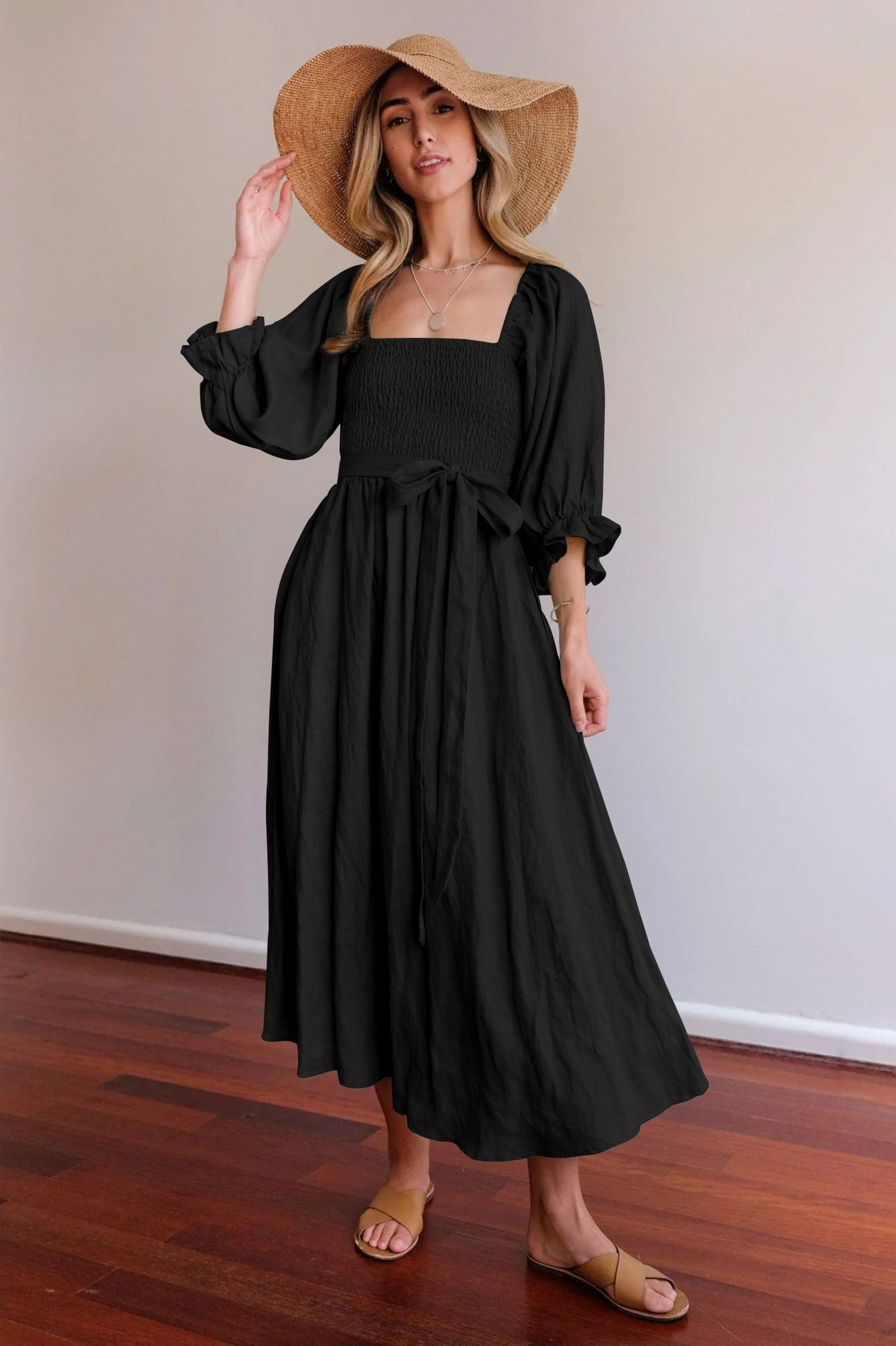 Fiona High Sense Lantern Sleeves Dress