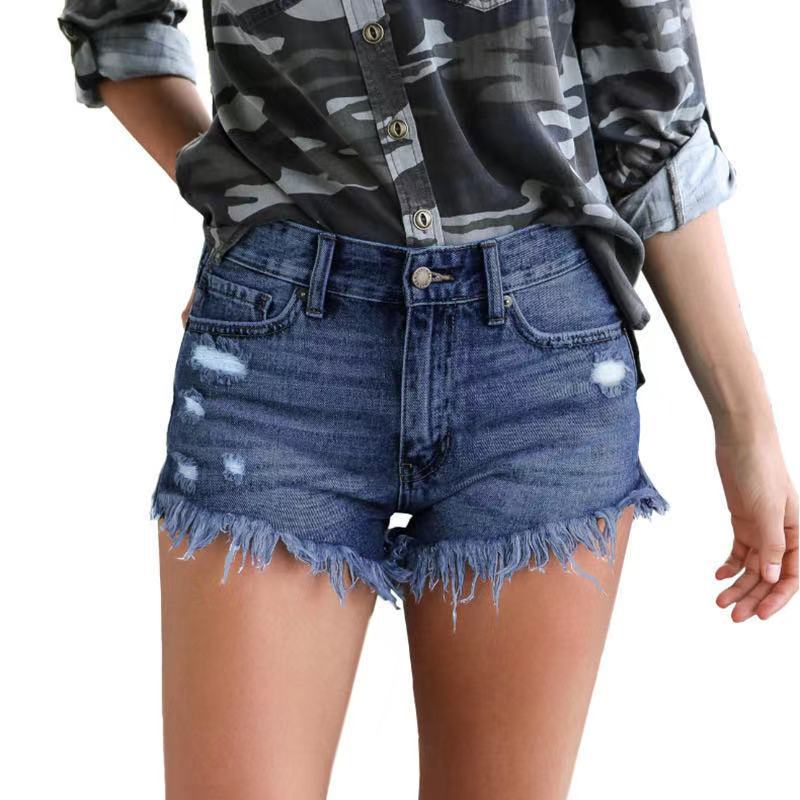 Ripped Tassel Denim Shorts