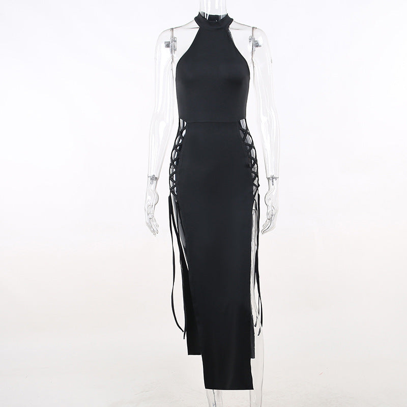 Ingrid Halter Cutout Double Slit Dress