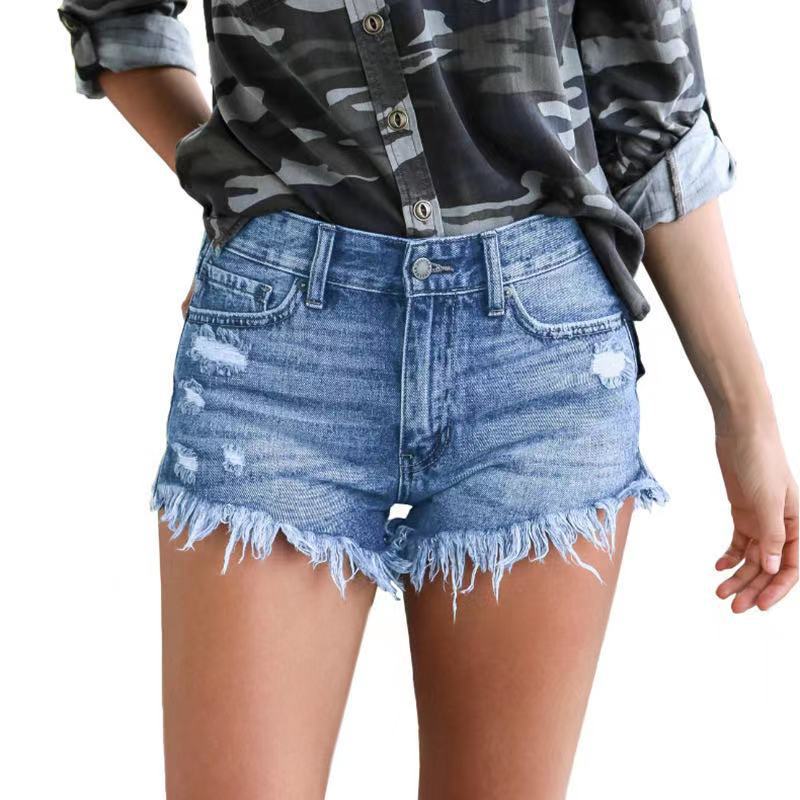 Ripped Tassel Denim Shorts