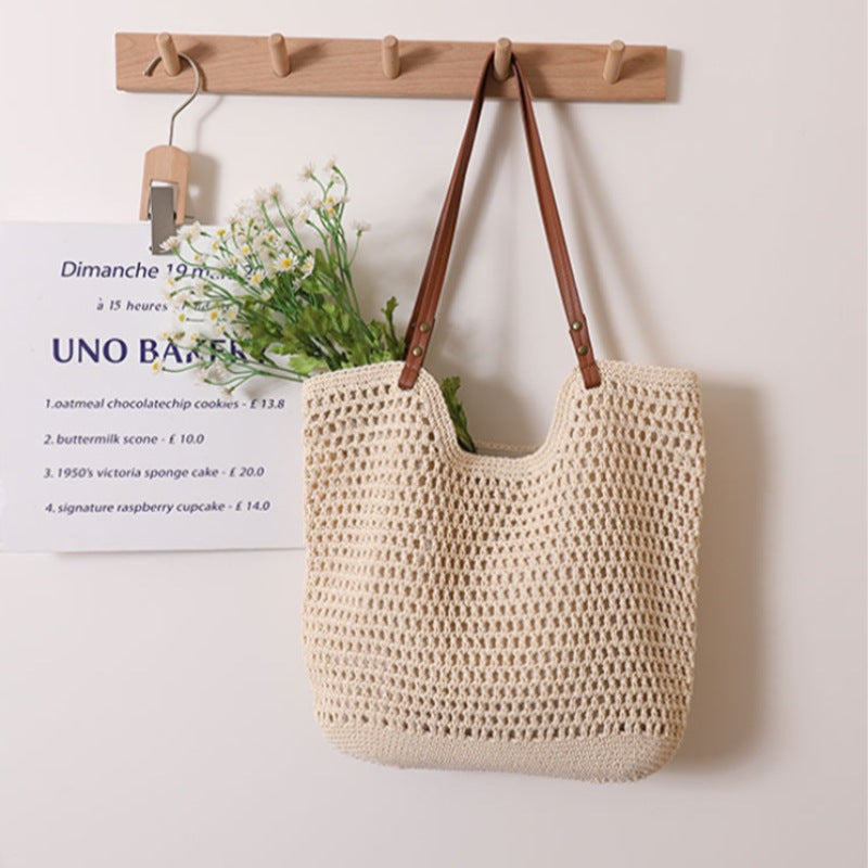 Casual Hollow Out Cutout Shoulder Bag Cotton