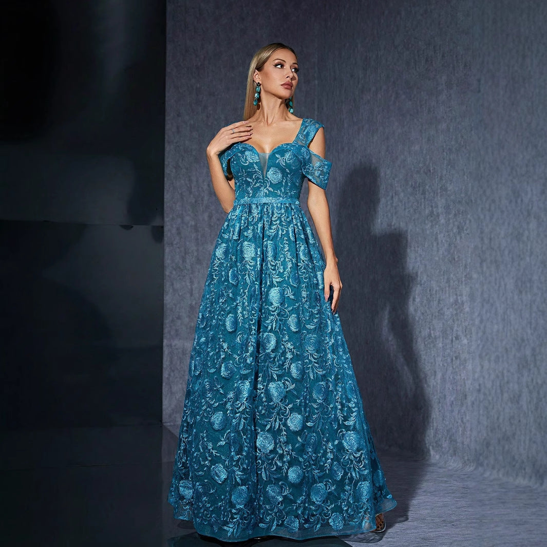 Embroidered Formal Dress Ball Gown Cocktail Dress