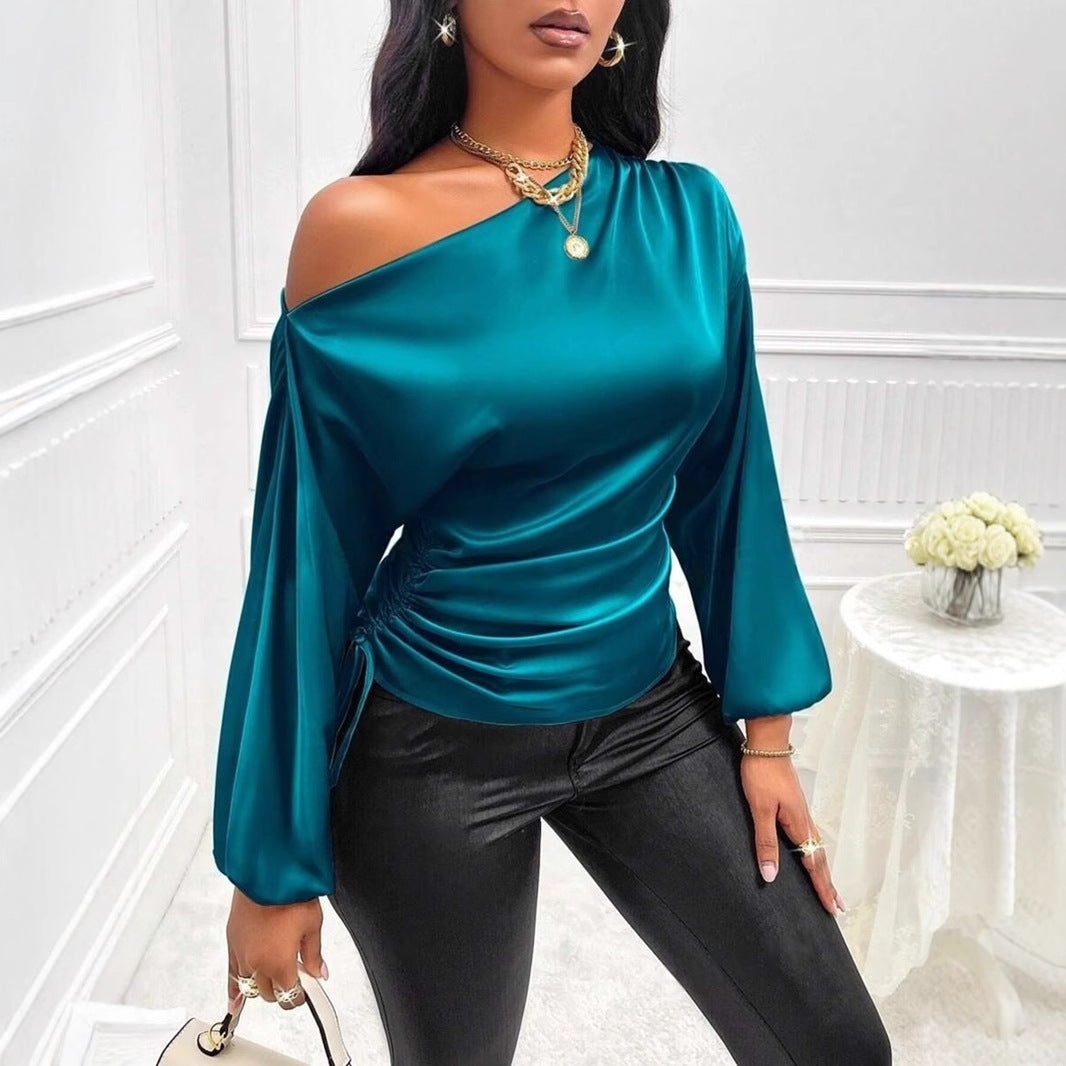 One Shoulder Long Sleeves Top