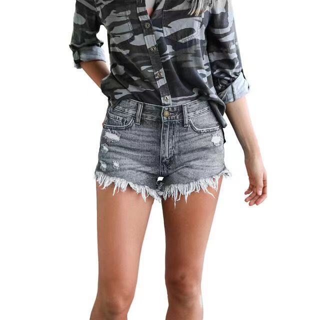 Ripped Tassel Denim Shorts