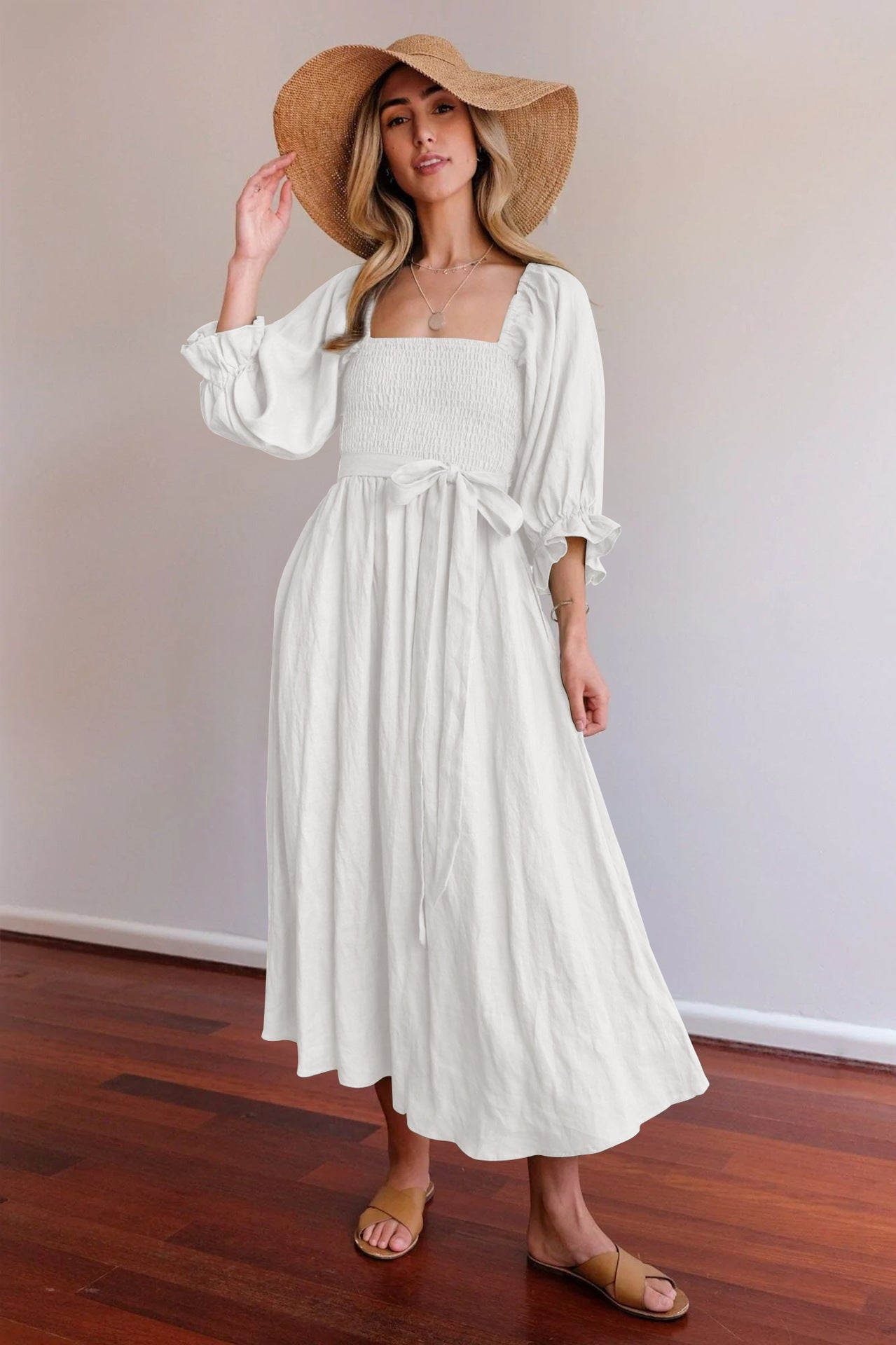 Fiona High Sense Lantern Sleeves Dress