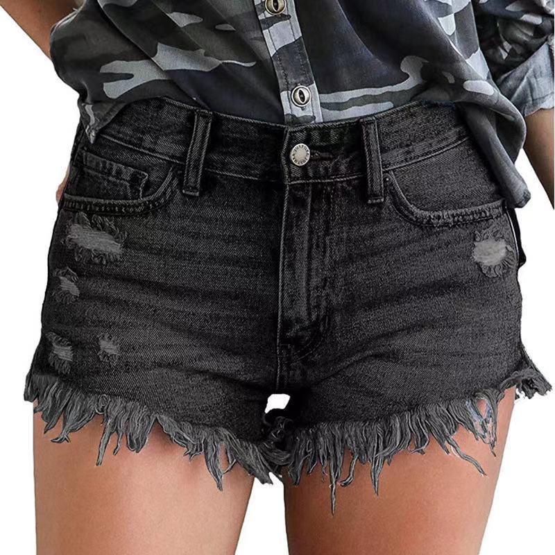 Ripped Tassel Denim Shorts