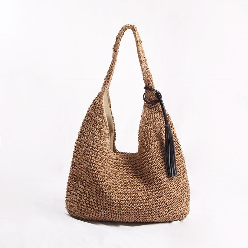 One Shoulder Large Capacity Cotton Bag Woven Bag Casual