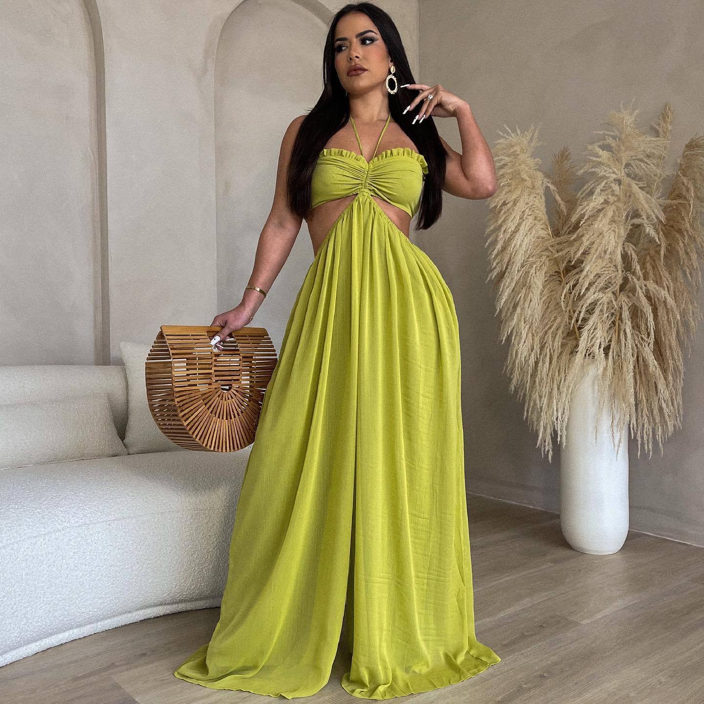Cutout Waist Wide Leg Jumpsuit