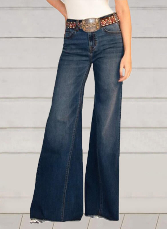 Flared Slim Wide-Leg Jeans