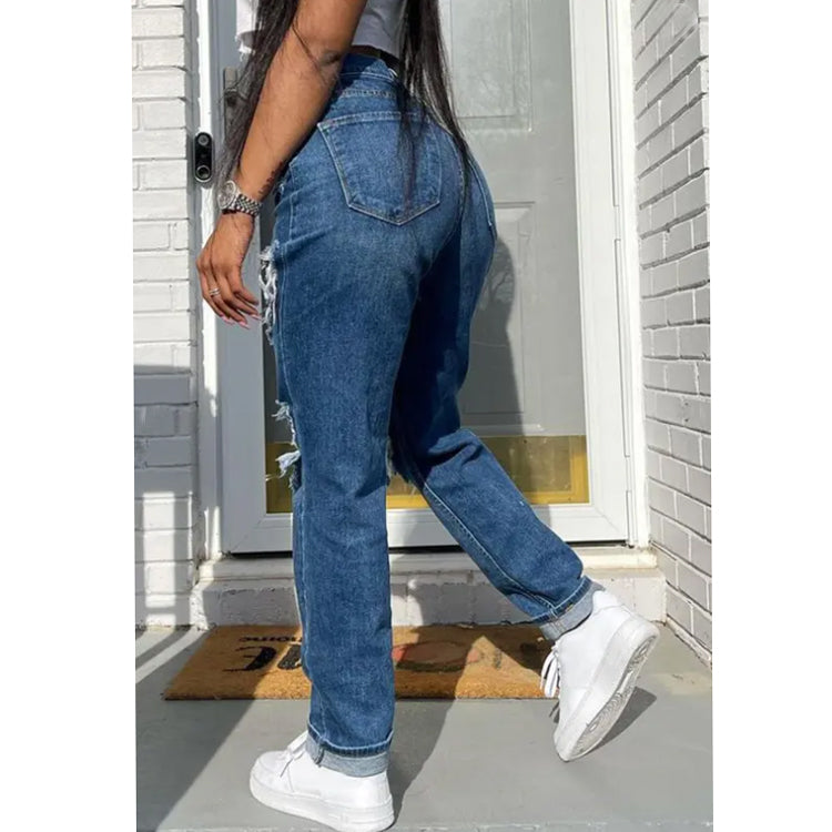 Stone Washed Ripped Denim