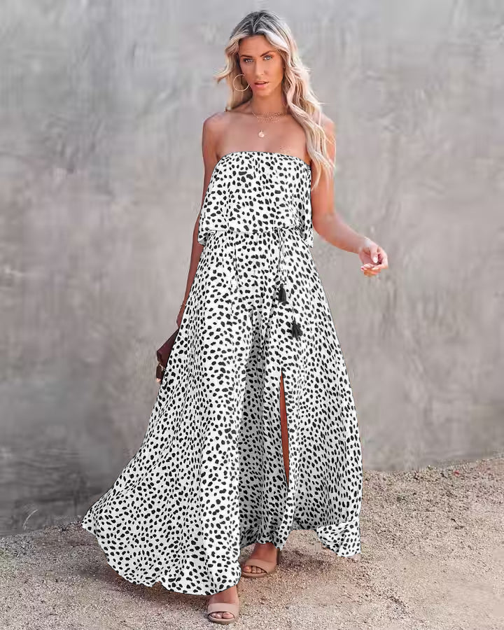 Strapless High Slit Casual Dress Something She Likes Wholesale Strapless High Slit Casual Dress Something She Likes Wholesale