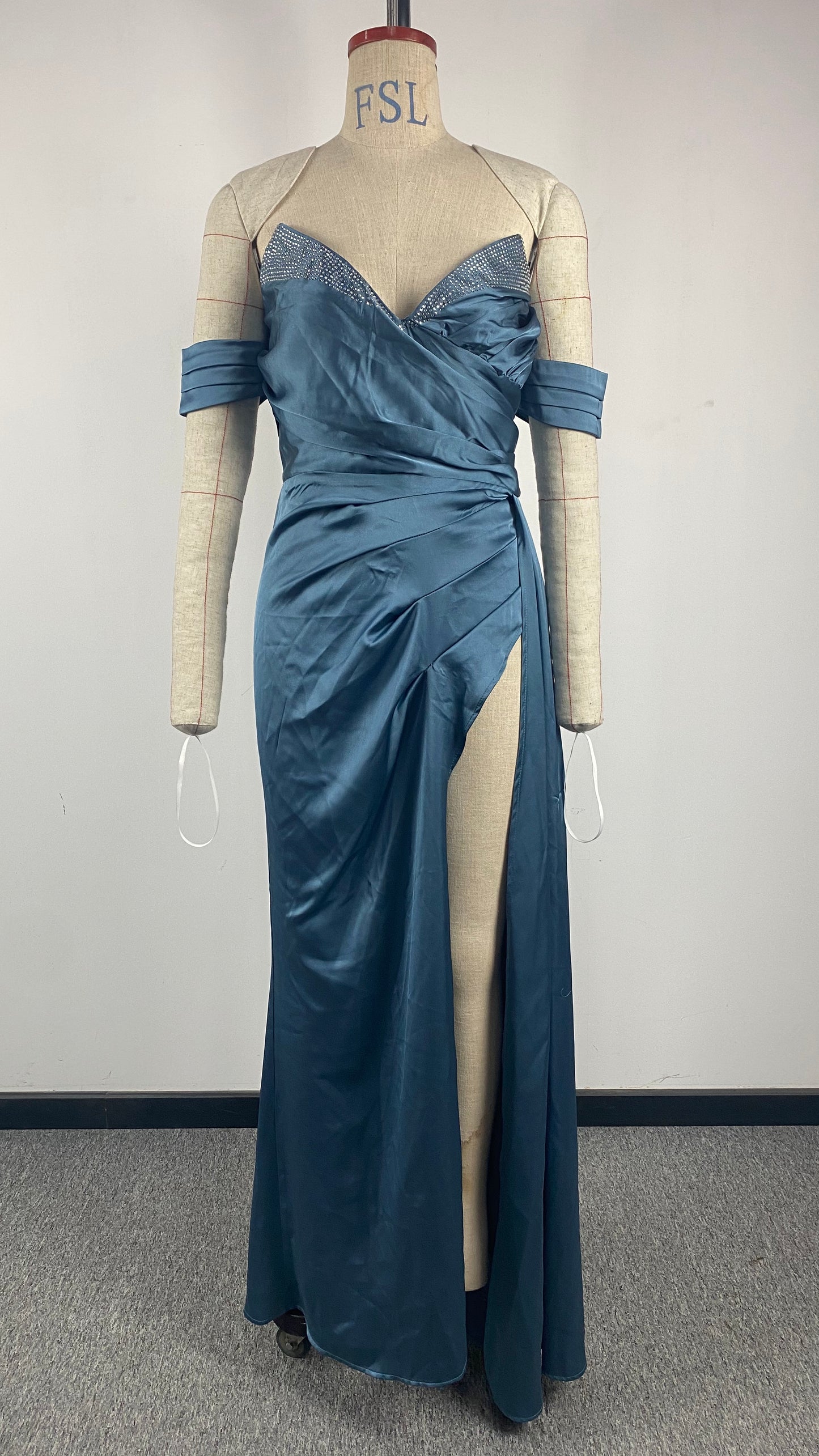 Giselle High Slit Off Shoulder Gown