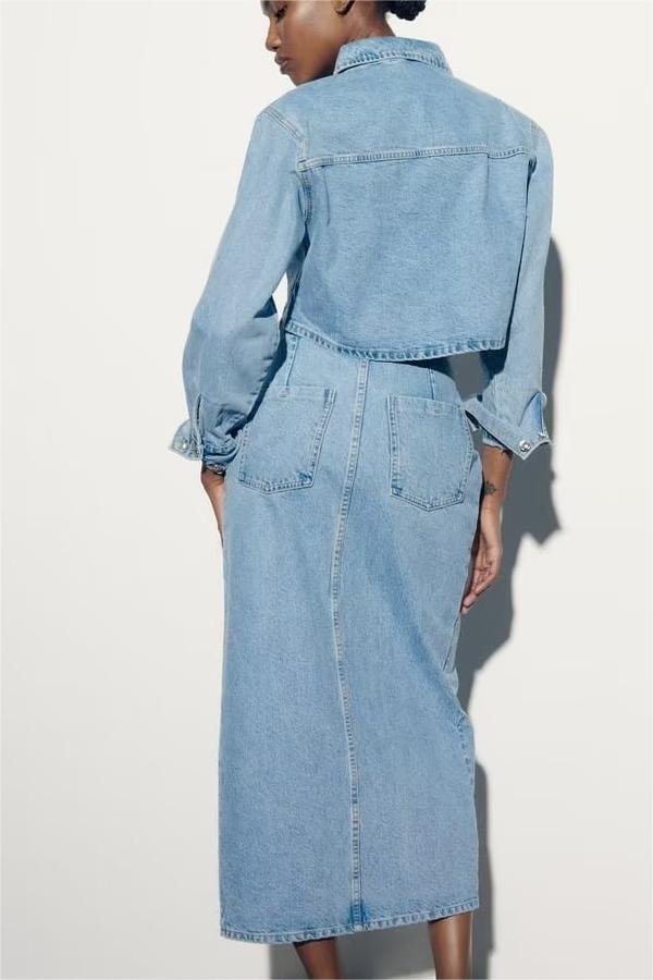 Paulina Short Denim Jacket & Skirt Set