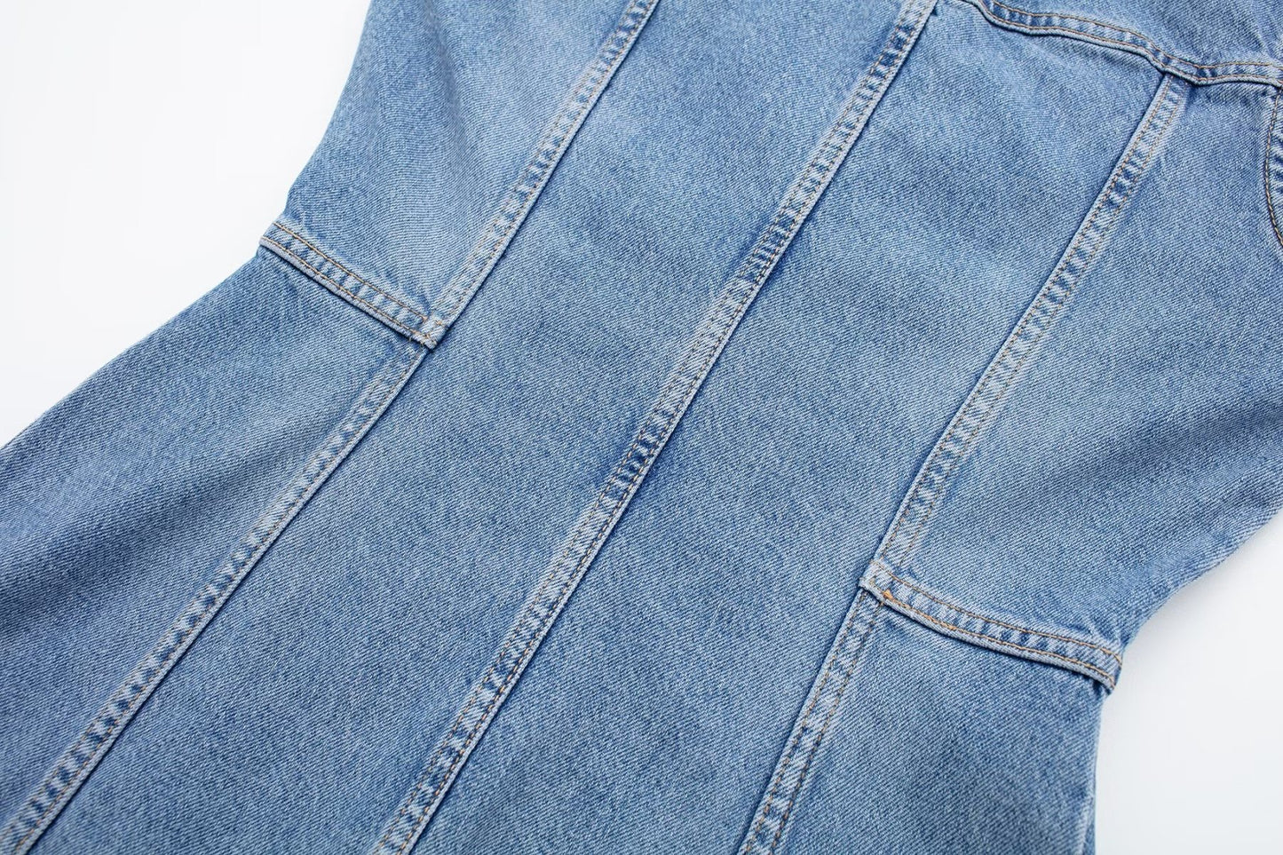 Retro Overalls Zip Up Collared Sleeveless Denim Dress