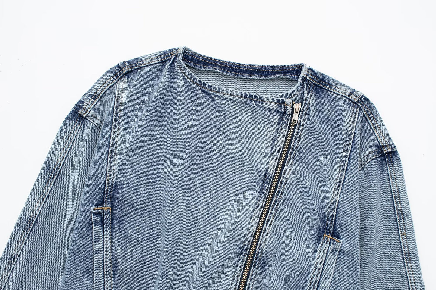 Rana Denim Collared Cropped Jacket