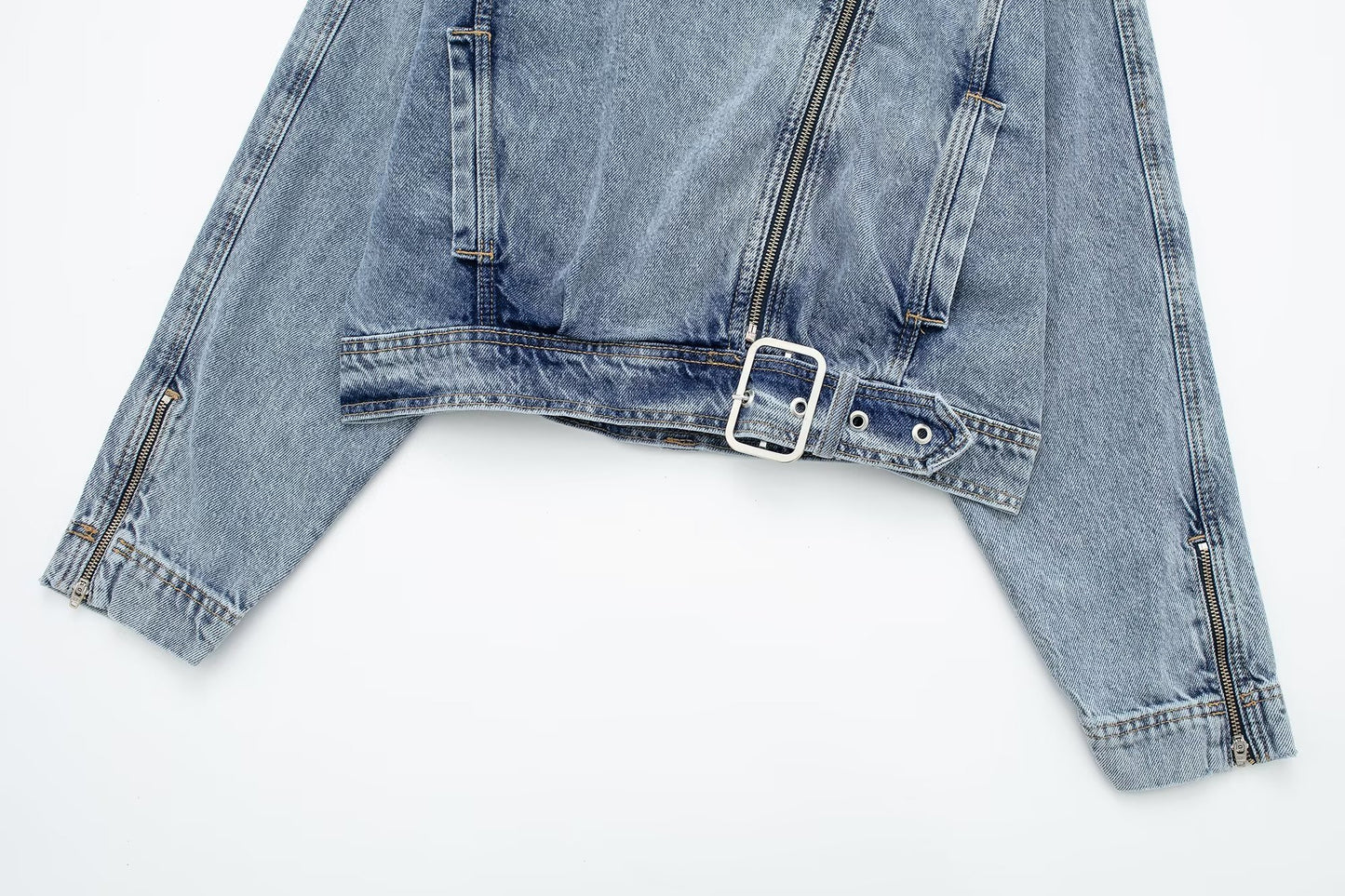 Rana Denim Collared Cropped Jacket
