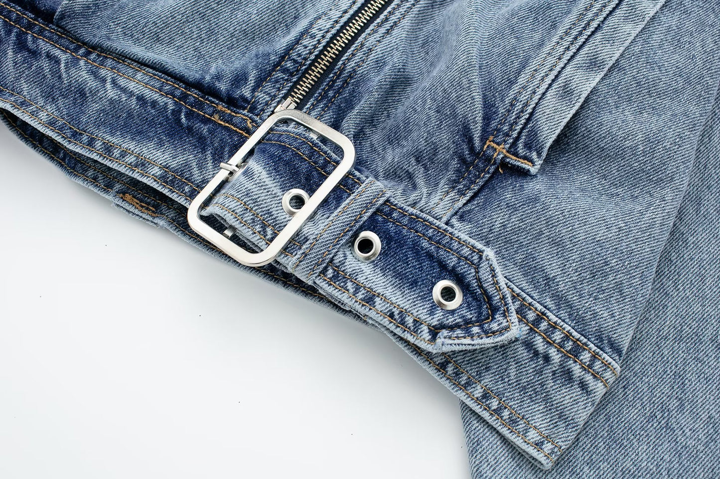Rana Denim Collared Cropped Jacket