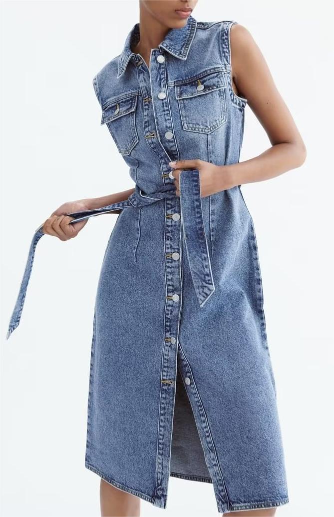 Rita Sleeveless Denim Dress for Women