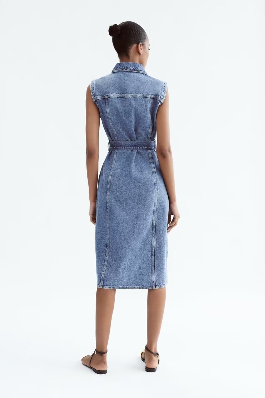 Rita Sleeveless Denim Dress for Women