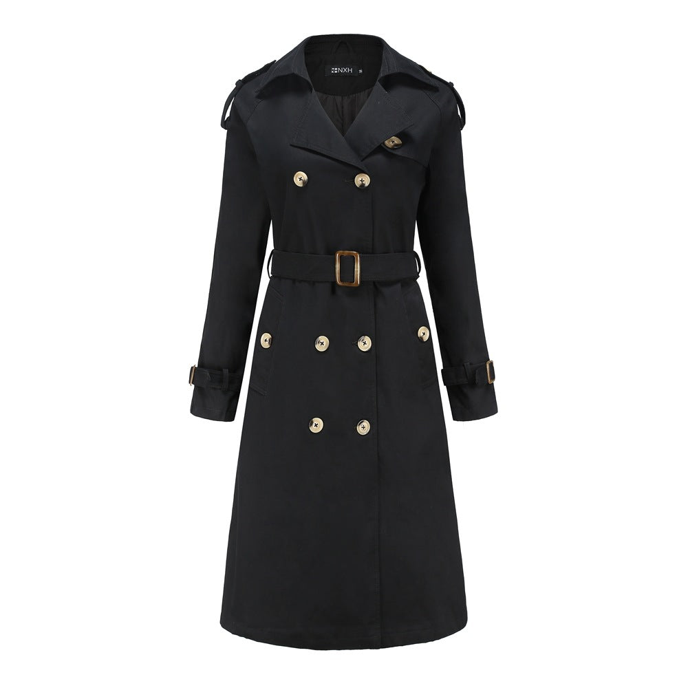 Long Waist Cotton Fashion Trench Coat