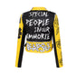 Black and Yellow Leather Womens Jacket