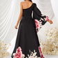 Kendra Black Floral Printed Gown