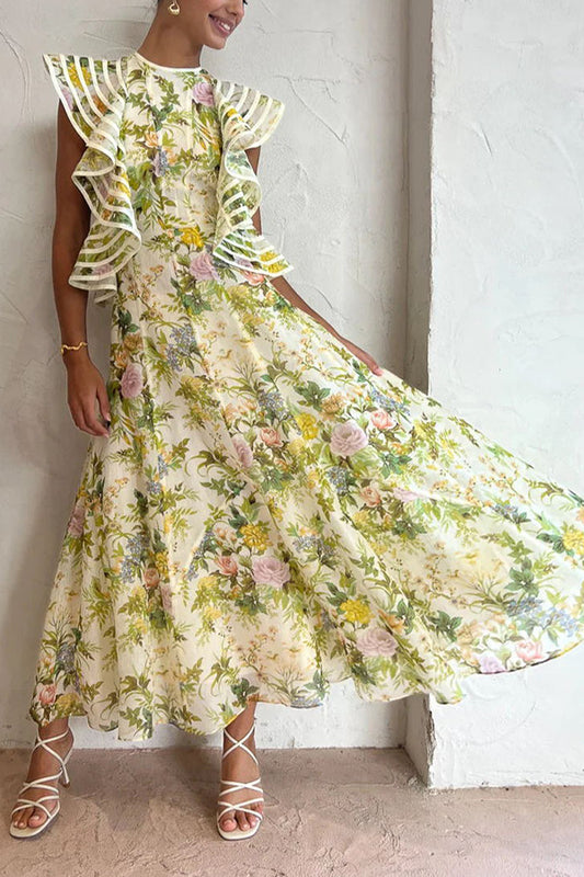 Print Lace up Dress