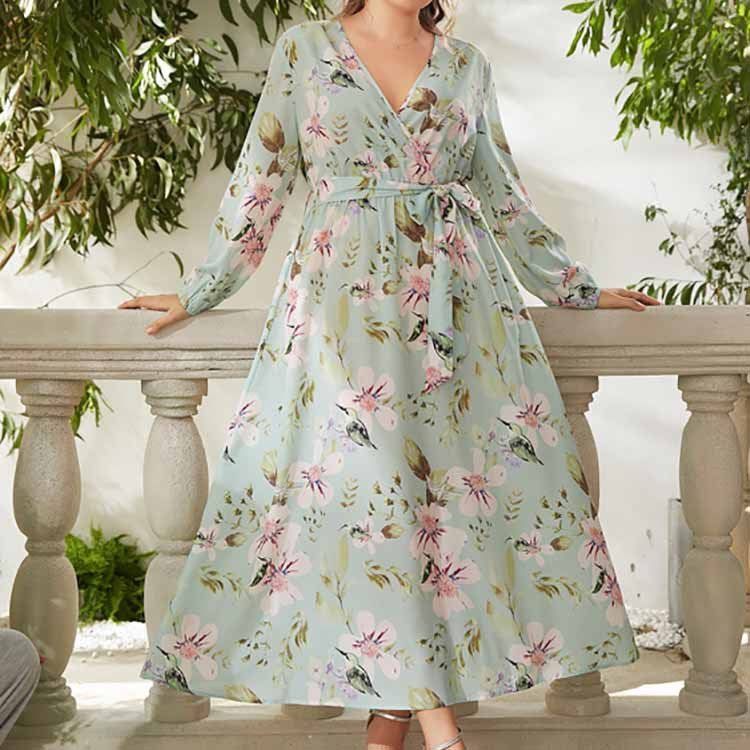 Felicia Plus Size Floral Print Wedding Guest Dress – Something She Likes  Wholesale