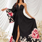 Kendra Black Floral Printed Gown