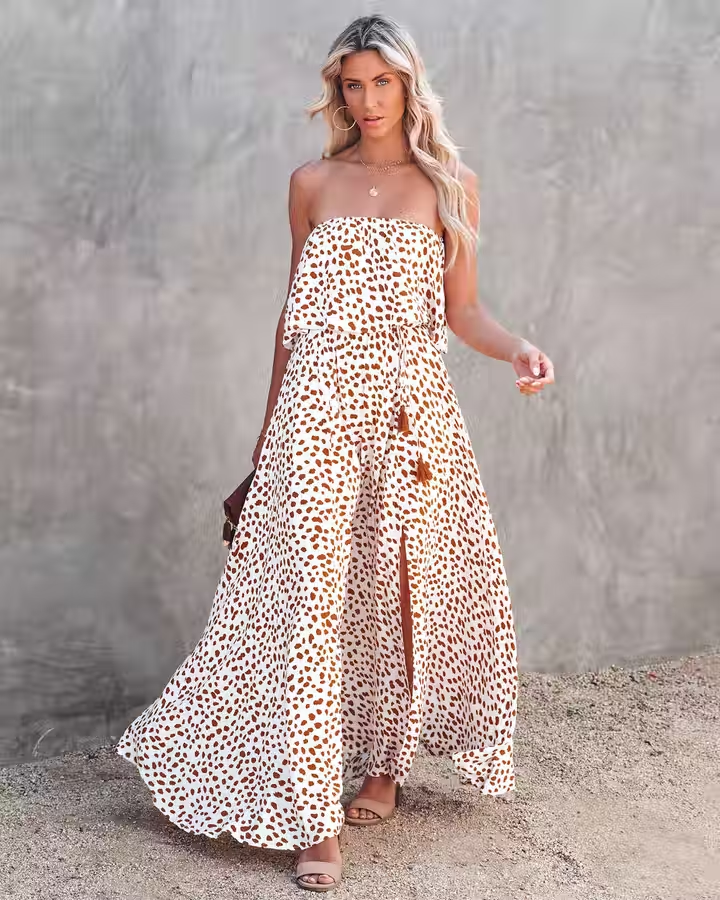 Strapless High Slit Casual Dress – Something She Likes Wholesale Strapless High Slit Casual Dress – Something She Likes Wholesale