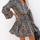 Printed Lantern Sleeve Long Sleeve Dress