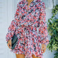 Printed Lantern Sleeve Long Sleeve Dress