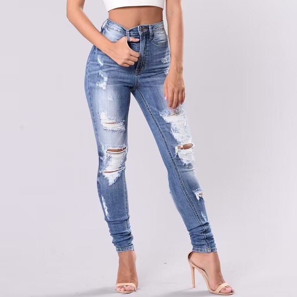 Erika Distressed Ripped Denim Jeans