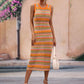 Slim Fit Multi Color Knit Dress