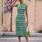 Slim Fit Multi Color Knit Dress