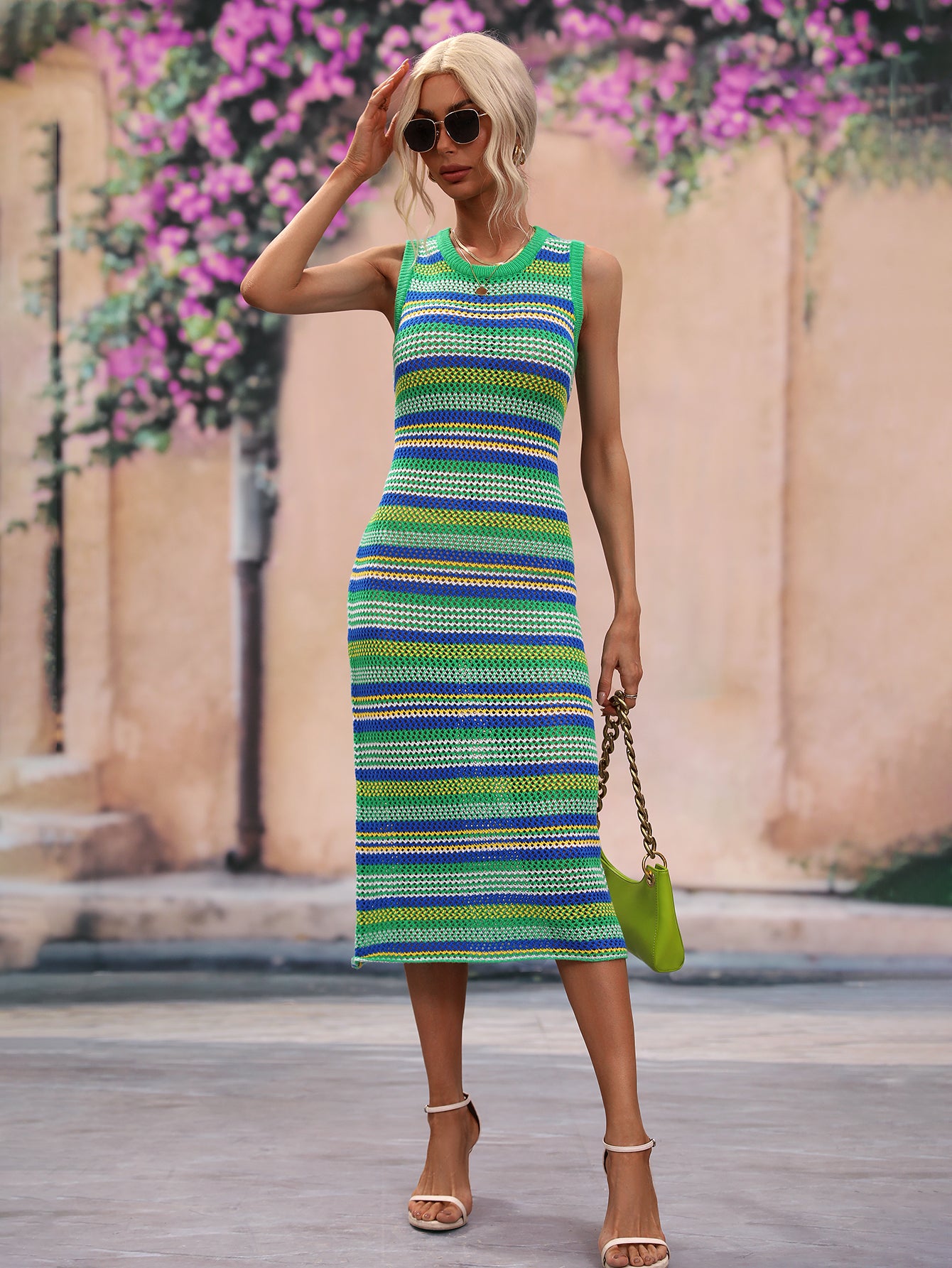 Slim Fit Multi Color Knit Dress
