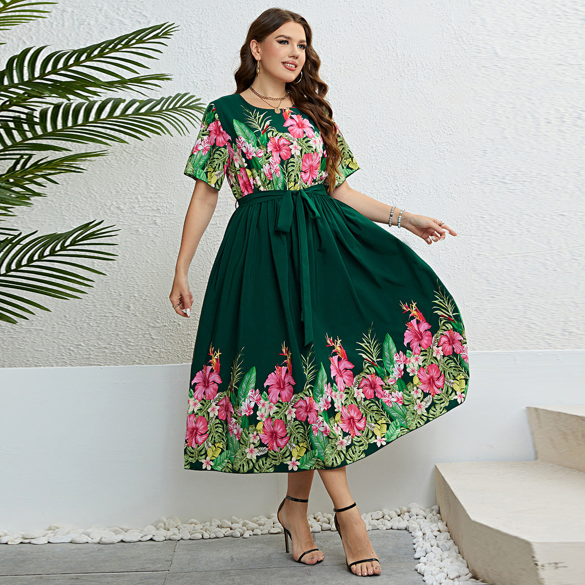 Penny Summer Green Printed Dress