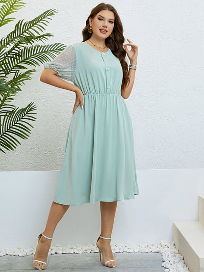 Light Green Round Neck Dress