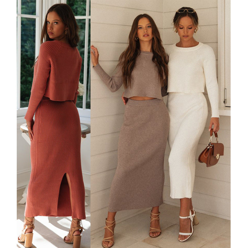 Knitted Slit Maxi Sweater Dress