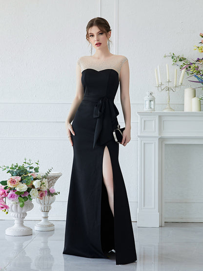 Black Sleeveless High Slit Maxi Dress