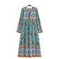 A Line Printed Maxi Dress
