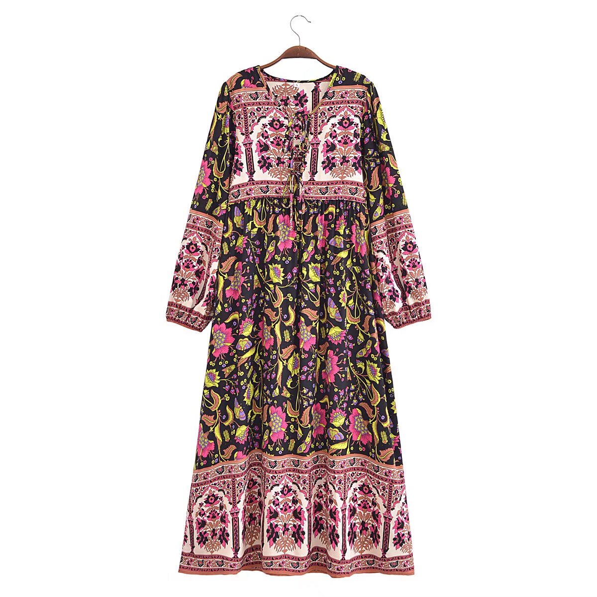 A Line Printed Maxi Dress