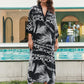 Rayon Tie Dyed Beach Blouse Sexy Robe Vacation Sun Protection Shirt Beach Cover Up