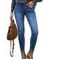 Stretch Mid-Waist Slim Fit Denim Ankle-Length Pants