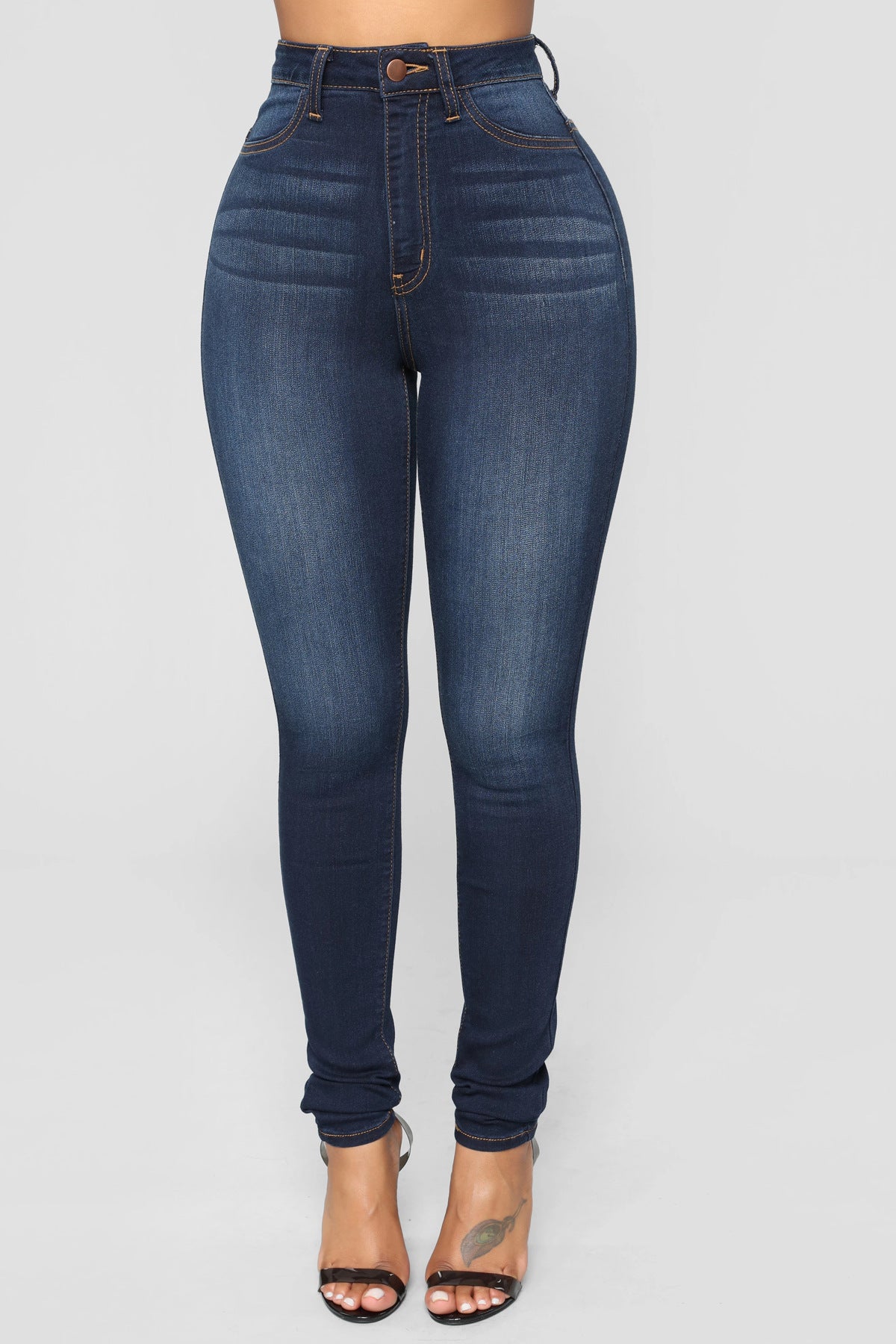 Ultra High Waist Stretch Denim Skinny Pants