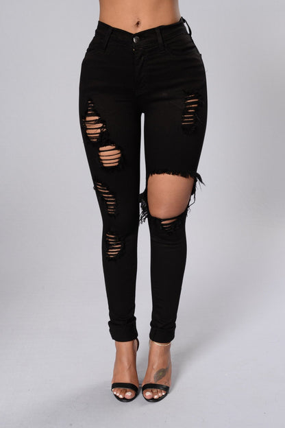 Ripped Pencil Tapered Jeans
