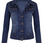 Short Biker Stretch Denim Jacket