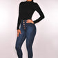 High Waist Stretch Slim Denim Skinny Pants